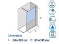 Feste Duschwand, dezente Stabilisatorstange - OV-L6 MUR