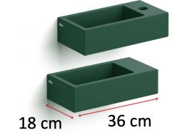 Waschtisch, 18 x 36 cm, Keramik matt, Armatur rechts - FLUSH 3 RIGHT COLOR