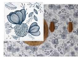 Flora Camelia 15 x15 cm - Boden- und Wandfliesen, matt gealtert