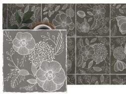 Flora Liliana 15 x15 cm - Boden- und Wandfliesen, matt gealtert