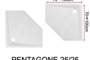Duschwanne, Eckablauf - PENTAGONE 25/25
