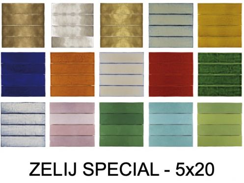 ZELIJ SPECIAL 5x20 cm - Wandfliese im zelligen Stil.
