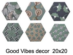 GOOD VIBES DECOR 14 x 16 cm - Sechseckige Boden- und Wandfliesen