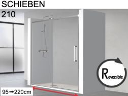 Duschschiebetür, 105 cm, mit Festglas - HIT 210 CH
