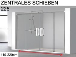 Duschtür, zwei zentrale Schiebetüre, 180 cm - HIT 225