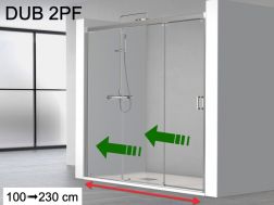 Duschtür, Doppelschiebetür auf festem - DUB 2PF