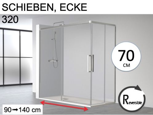 Dusch-Schiebetren 70 cm - HIT 320