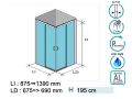 Dusch-Schiebetren 70 cm - HIT 320