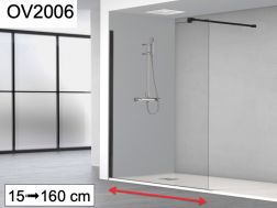 Duschwand, 6 mm Festglas - ONE-6MM BLACK