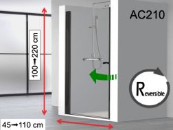 Duschtür, scharniert - AC210 BLACK