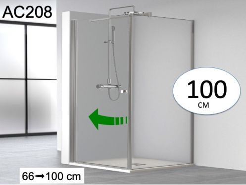 Eckduschwand, eine Pendeltr und eine feste 100 cm - AC 208