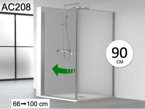 Eckduschwand, eine Pendeltr und eine feste 90 cm - AC 208