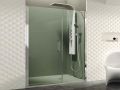 Klappbare Duschtr mit festem Glas an der Vorderseite, 25 cm  - AC 205