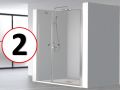 Klappbare Duschtr mit festem Glas an der Vorderseite, 25 cm  - AC 205