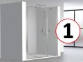 Klappbare Duschtr mit festem Glas an der Vorderseite, 25 cm  - AC 205