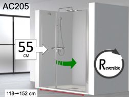 Klappbare Duschtür mit festem Glas an der Vorderseite, 55 cm  - AC 205