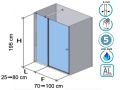 Klappbare Duschtr mit festem Glas an der Vorderseite - AC206