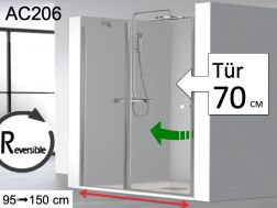 Klappbare Duschtür mit festem Glas an der Vorderseite - AC206