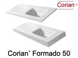 Postgeformte Waschtischplatte, 50 x 100 cm, aus Corian ® - FORMADO 50