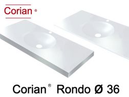 Runde Waschtischplatte Ø 36 cm, 50 x 10 cm, aus Corian ® - RONDO 36