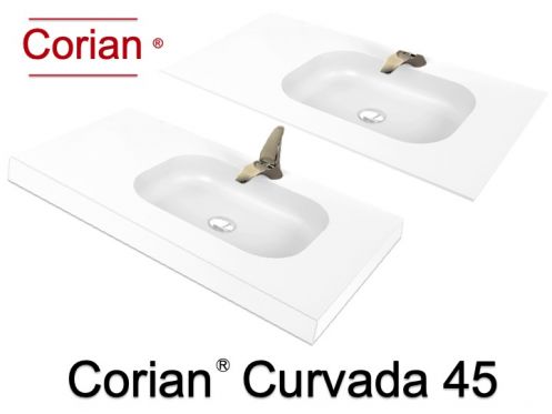 Waschbecken, 50 x 100 cm, aus Corian  - CURVADA 45