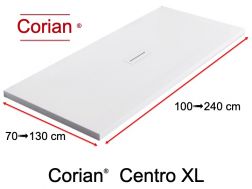 Duschwanne, zentraler Ablauf - CENTRO XL Corian ®
