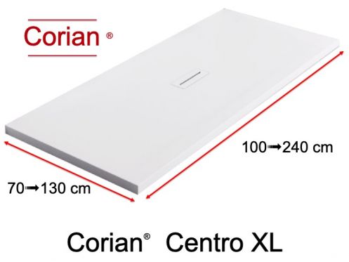 Duschwanne, zentraler Ablauf - CENTRO XL Corian 