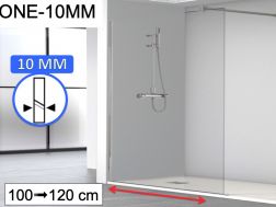 Duschwand, 100x195 cm, 10 mm Festglas - ONE-10MM