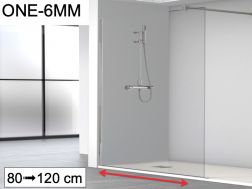 Duschwand, 80x195 cm, 6 mm Festglas - ONE-6MM