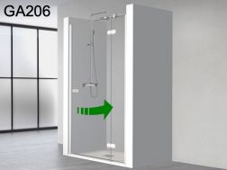Klappbare Duschtür mit festem Glas an der Vorderseite- GA206