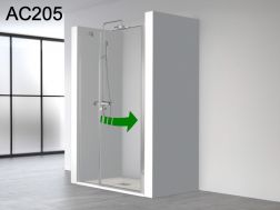 Klappbare Duschtür mit festem Glas an der Vorderseite- AC 205