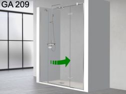 Duschtür, Drehtür mittig, ein Festglas, auf jeder Seite - GA 209