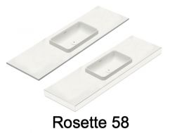 Waschbecken, wandhängend oder Arbeitsplatte, aus Mineralharz - ROSETTE 58