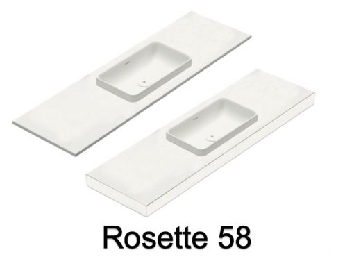 Waschbecken, wandhngend oder Arbeitsplatte, aus Mineralharz - ROSETTE 58