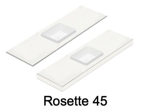 Waschbecken, wandhngend oder Arbeitsplatte, aus Mineralharz - ROSETTE 45