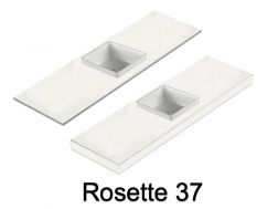 Waschbecken, wandhängend oder Arbeitsplatte, aus Mineralharz - ROSETTE 37