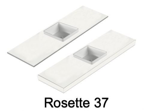 Waschbecken, wandhngend oder Arbeitsplatte, aus Mineralharz - ROSETTE 37