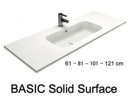 Toiletplan med integreret bassin i fast overflade - BASIC