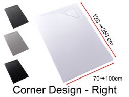 Duschwanne, rechtwinkliger Abfluss - CORNER DESIGN RIGHT 135