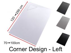 Duschwanne, linker Eckablauf - CORNER DESIGN LEFT 135