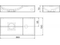 VALE 38 CLOU Waschbecken 38x19 cm, Ablage rechts, integrierter Ablauf