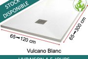 Duschwannen aus Acrystone®-Harz, nach Maß oder zuschneidbar - VULCANO Weiß 120