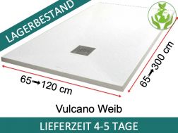 Duschwannen aus Acrystone®-Harz, nach Maß oder zuschneidbar - VULCANO Weiß 120