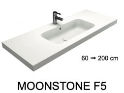 Waschtischplatte, wandhängend oder freistehend, aus Mineralharz - MOONSTONE F5