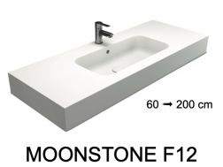 Waschtischplatte, wandhängend oder freistehend, aus Mineralharz - MOONSTONE F12