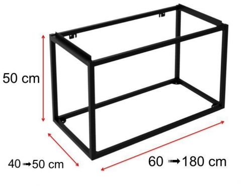 Schwarze oder weie Stahlstruktur, fr hngendes Waschbecken, nach Ma gefertigt - ATELIER ZE50