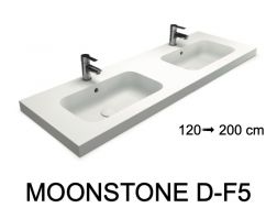 Waschtischplatte, wandhängend oder freistehend, aus Mineralharz - MOONSTONE DOUBLE F5