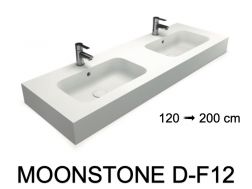 Waschtischplatte, wandhängend oder freistehend, aus Mineralharz - MOONSTONE DOUBLE F12