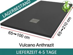Duschwannen aus Acrystone®-Harz, nach Maß oder zuschneidbar - VULCANO Anthrazit 120