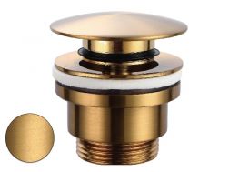 Push-Up Ablaufventil mit Überlauf Gold gebürstet